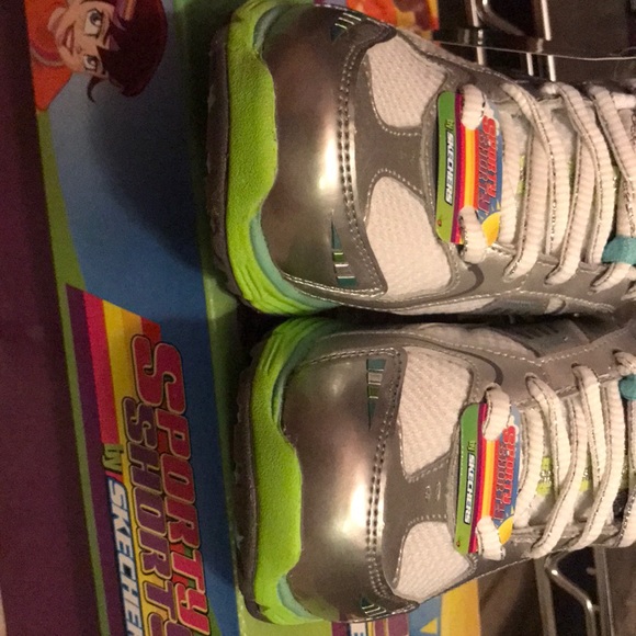 176 Skechers sporty shorty hi lites 80475L/SLLM LIME girls shoes size 11 12 13 1 - Picture 3 of 8